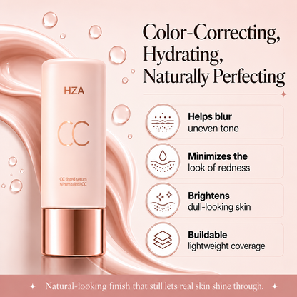 HZA Your Everyday Skin Perfection Routine — CC Serum + Solid SPF 30 Sunscreen Brush- Get 50% OFF!🔥