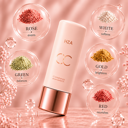 HZA Your Everyday Skin Perfection Routine — CC Serum + Solid SPF 30 Sunscreen Brush- Get 50% OFF!🔥