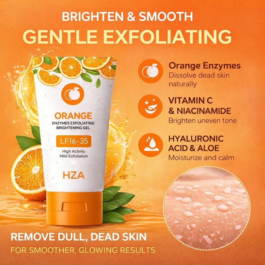 ✨Buy 2 Get 2 FREE 🍊Orange Enzyme Exfoliating Gel — Break Down Dead Skin, Unclog Pores & Reveal Baby-Smooth Skin