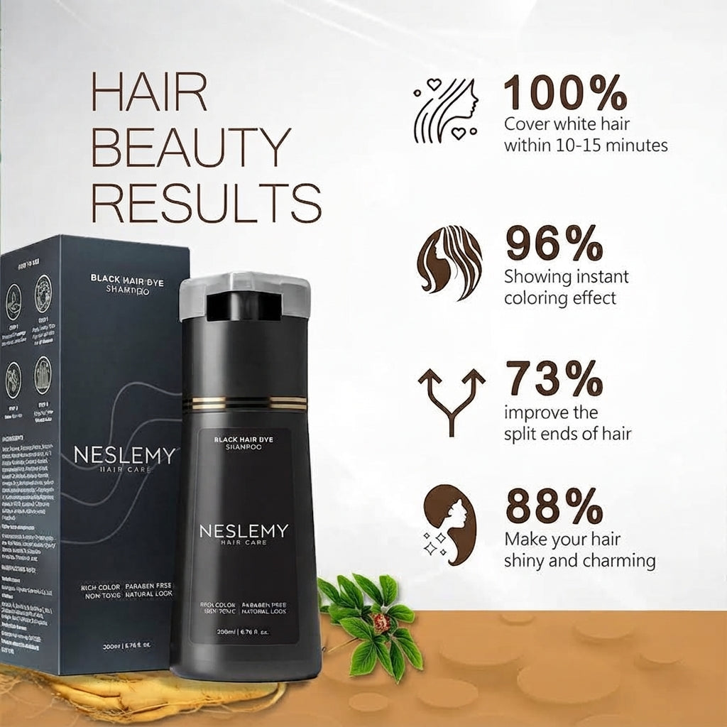🎁 Buy 2 Get 1 FREE | 10-Minute Gray Coverage Hair Dye Shampoo ✨ Easy to Use, Ammonia-Free & Multi-Color